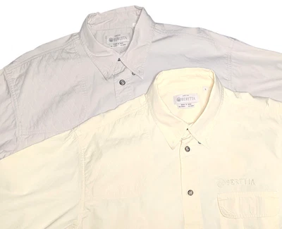 BERETTA Camisa de Tiro Abotonada Manga Larga Lote de 2 Hombres Talla GRANDE Manchas Foto 1 de 4