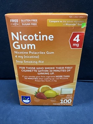 Goma de nicotina Rite Aid 4 mg recubierta sabor fruta 100 piezas caducidad 04/2026 Foto 1 de 4