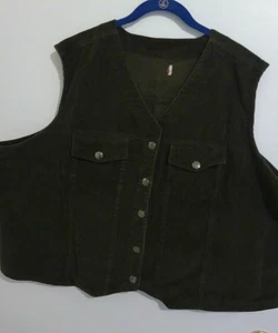 Faded Glory Dark Green Corduroy Vest - Picture 1 of 4