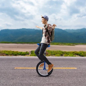 Wheel Outdoor Sports Unicycle 24" Adjustable Seat Exercise Bicycle Fitness Bike - Picture 1 of 24