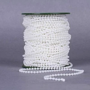 Imitazione perla coltivata bianco 4 mm matrimonio decorazione nastro perla filo per perle 1 M C332 - Foto 1 di 1