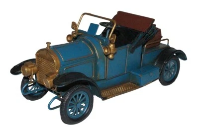 Blechauto Nostalgie Oldtimer Auto Modellauto in blau L 27 cm Modellfahrzeug - Bild 1 von 4