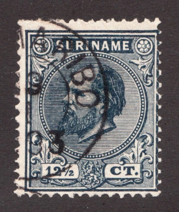 Surinam 1885 Sc# 7 - 121/2¢ Rey Guillermo III - Sello postal usado Cv$8 Foto 1 de 1