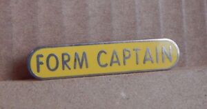  School Form Captain Yellow enamel Badge 1990's 4.5cm by Fattorini