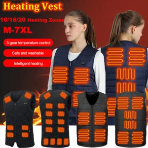 Gilet Riscaldato Senza Maniche 10/16/20 Aree Gilet Inverno Riscaldato Gilet M-7XL - Foto 1 di 24