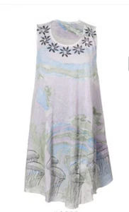 Womens Summer Sun Dress Umbrella Tie Dye Flower Beach Resort Wear Boho Hippie - Picture 1 of 1