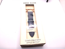Anne Klein Black  Leather Wristwatch  Band Compatible with Apple Watch MSRP $50