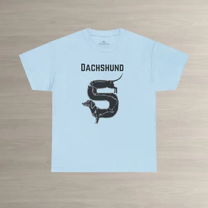 Dachshund T-Shirt Long Body Wiener Dog Humor Funny Tee 2 Colors Unisex Retro NEW - Picture 1 of 17