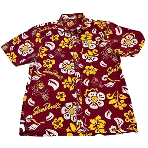 Arizona State Sun Devils Hawaiian Shirt Red Wes Willy Button Up Mens 2XL - Picture 1 of 7