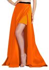 Jupe décontractée longue couleur orange femme enveloppante jupe capulette danse du ventre S77