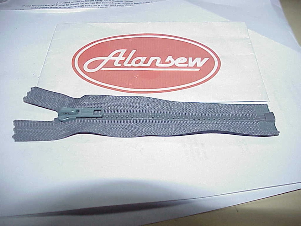 ALANSEW 15cm (Approx 6") #5 Vislon Open Ended Totally Separable Zip in Grey