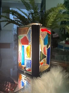 Unique Antique Handmade Mosaic Lantern Rustic Indoor/Outdoor Decor Light - Picture 1 of 8
