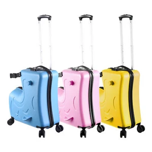 20"/24" Rolling Kids Ride-on Suitcase Zipper Kid's Luggage Kid's Scooter Luggage - Picture 1 of 18