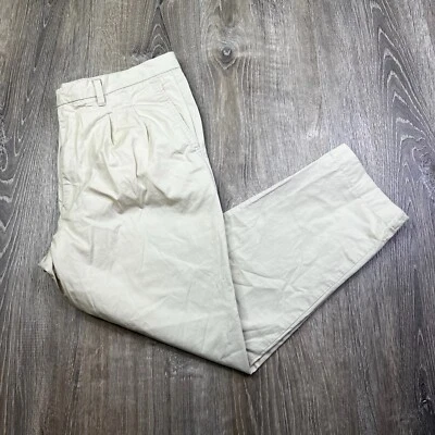 Gutteridge Dal 1878 Pantalon Beige Chinos 3/4 Turn Ups Cotton 36x26 - Immagine 1 di 4