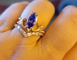 Bomb Party 'Discover the Wonder' Atlantis Rose Gold Set of 2 Rings - Size 10 NWT - Picture 1 of 3