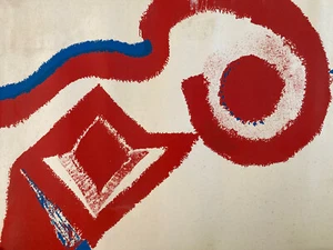Sehr schöner abstrakter Siebdruck Louis Teyssandier 1970 Kunst Abstraktion Litho - Bild 1 von 13