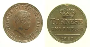 Napoli - Ferdinando II - 1 e 1/2 Tornese 1840 FDC (Difetti di Tonello) - Imagen 1 de 1