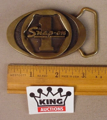 Hebilla de cinturón de metal vintage para hombre herramientas a presión 1 publicidad latón macizo EE. UU. Foto 1 de 4