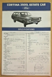Ford Cortina 2500 Estate Car Specifications Sales Leaflet in English & Afrikaans - Picture 1 of 2
