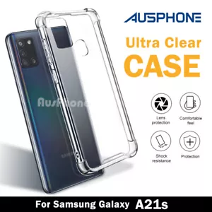 Case For Samsung Galaxy A21s Clear Shockproof Gel Bumper Heavy Duty Cover - Picture 1 of 8