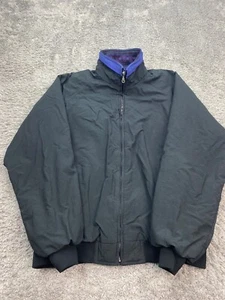 Vtg Pacific Trail Jacket Men XLT Tall Black Fleece Lined Full Zip Windbreaker - Picture 1 of 7