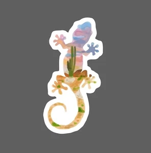 Gecko Sticker Desert Oasis Lizard Waterproof - Picture 1 of 3