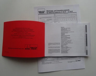 Betriebsanleitung Deutz D 4007 D 4507 D4807 D5207 D6207 + Wartungsplan + Einstel - Bild 1 von 4