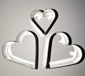 Heart Valentines Cookie Cutters, Aluminum, 2 sizes, Vintage - Picture 1 of 1