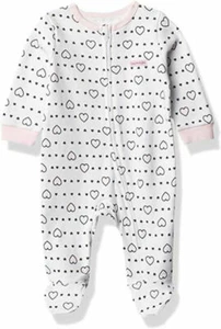 Calvin Klein Infant Girls White Heart Print Coverall Size 0/3M 3/6M 6/9M $32 - Picture 1 of 1