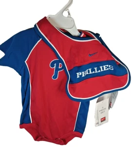 Phillies Baseball Infants Unisex Body Suit Bib Booties Original Hanger & Tags - Picture 1 of 9