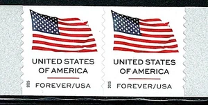 Par de estampillas en bobina bandera de Estados Unidos Scott # 6017 (MNH) como nuevas - Imagen 1 de 1