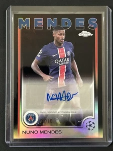 2024-25 Topps Chrome UCC PSG Paris (Portugal) NUNO MENDES True Black Auto 05/10 - Picture 1 of 2