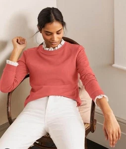 Boden Women L Holly Jersey Sweatshirt Dusty Red Cotton Pullover - Picture 1 of 14