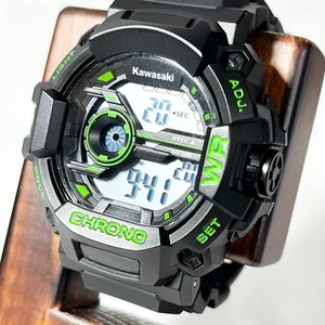 RELOJ PULSERA DIGITAL OFICIAL OEM GENUINO KAWASAKI CARRERAS PIEZA DE TIEMPO Jp - Imagen 1 de 9