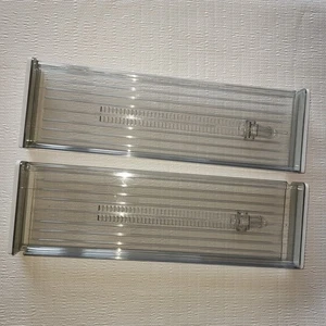 Plastic Set Of 2 Adjustable In Drawer Organize Dividers Grey Tint Expandable - Picture 1 of 9