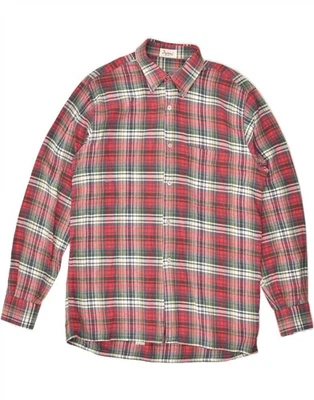 Camisa para hombre INGRAM talla 15 39 mediana roja a cuadros algodón AU87 Foto 1 de 2