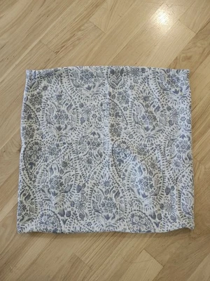 Moss & Willow Washed Paisley Blue Cotton Pillow Cover 22x22 In - Image 1 of 4