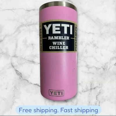 YETI RAMBLER WINE CHILLER Power Pink Double Wall-Landing Pad Light Scuffs NEW