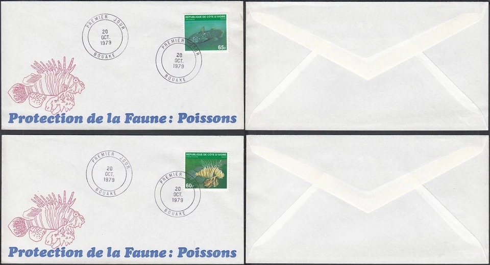 Ivory Coast 1979 - FDC Mi Nr.: A613/B613. NOT ISSUED¡¡ "Fish"...(EB) AR-10397 - Image 1 of 1