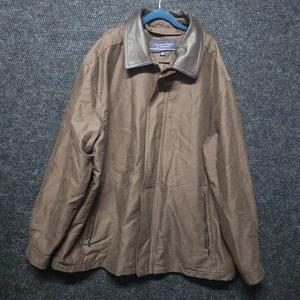 ROUNDTREE & YORKE Bomberjacke braun Lederkragen, Herren, Größe 3XT ohne Innenfutter - Bild 1 von 13