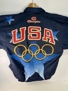 Vintage Champion 1996 Atlanta Olympics USA Summer Team Track Jacket Mens Sz L - Picture 1 of 7