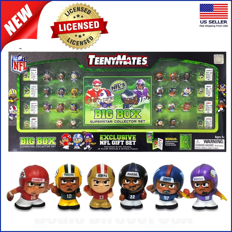 NFL Collectables TeenyMates Big Box Superstar Gift Set Oficialmente Licenciado NOVO - Imagem 1 de 4