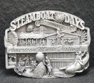 WL07116 *NOS* VINTAGE 1997 *STEAMBOAT DAYS* AMERICAN MUSIC FESTIVAL BELT BUCKLE - Picture 1 of 2