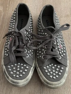 Sneakers Superga argento borchie effetto invecchiato taglia 7 grigio - Foto 1 di 10