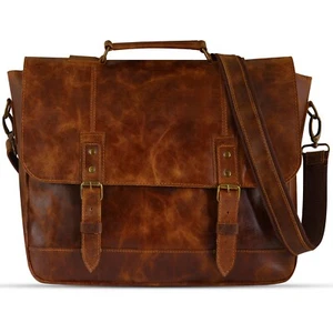 Leather laptop bag leather messenger bag leather briefcase crossbody bag - Picture 1 of 10