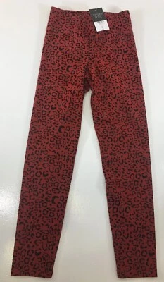 Topshop Mujer Petite Pull On Estampado Guepardo Leggings Rojo/Negro EE. UU.:0 NUEVO CON ETIQUETAS @ Foto 1 de 4