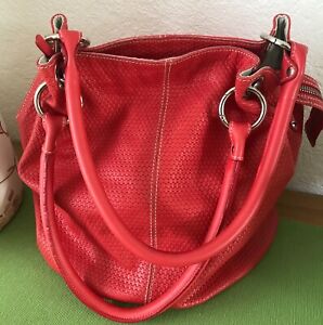 Russel & Bromley Red Leather Shoulder Bag Handbag