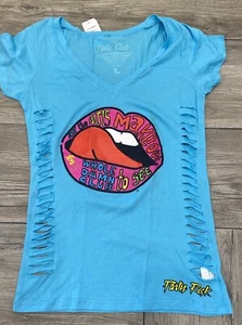 New Old Stock Party Rock LMFAO V Neck Side Slits Slash Juniors Size Large - Picture 1 of 6