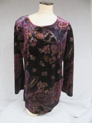 Top túnica grande de terciopelo manga larga Coldwater Creek para mujer evento especial Foto 1 de 4