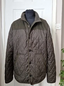 River Island Lightweight Quilted Kahki Green Jacket Snap Closure Size M Unisex  - Picture 1 of 6
